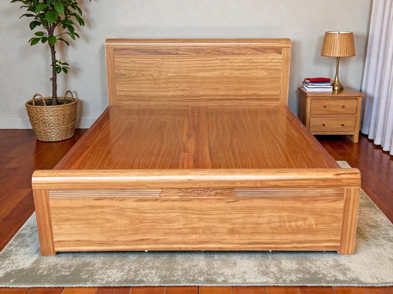 Mẫu giường ngủ đẹp bằng gỗ sồi tự nhiên phong cách Scandinavian tại Đồ Gỗ Thái Bình