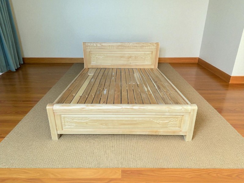 Mẫu giường ngủ hiện đại không chân kiểu Nhật tối giản phòng 15m2