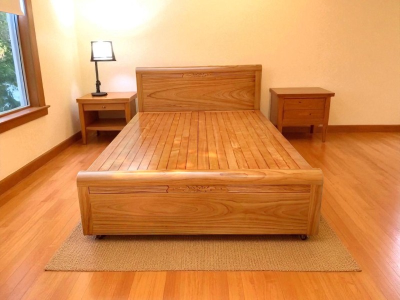 Giường ngủ hiện đại gỗ công nghiệp MDF có ngăn kéo chứa đồ thông minh 2025