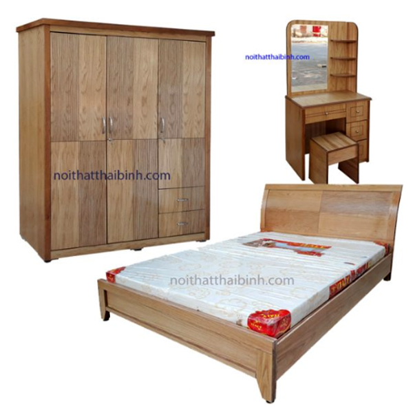Bộ phòng ngủ gỗ công nghiệp sồi