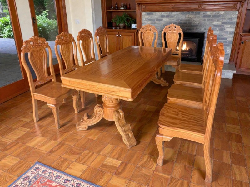 Bộ Bàn Ăn Gỗ Cao Cấp - Lựa Chọn Hoàn Hảo Cho Không Gian Bếp Việt 9 Bàn ăn gỗ tự nhiên