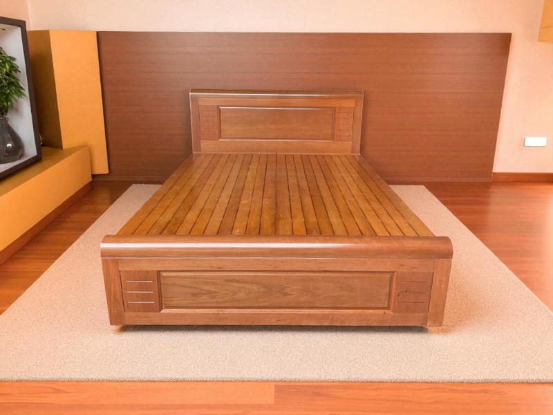Giường ngủ cao cấp gỗ óc chó thiết kế hiện đại sang trọng