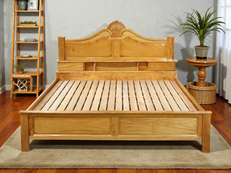 Giường gỗ tự nhiên