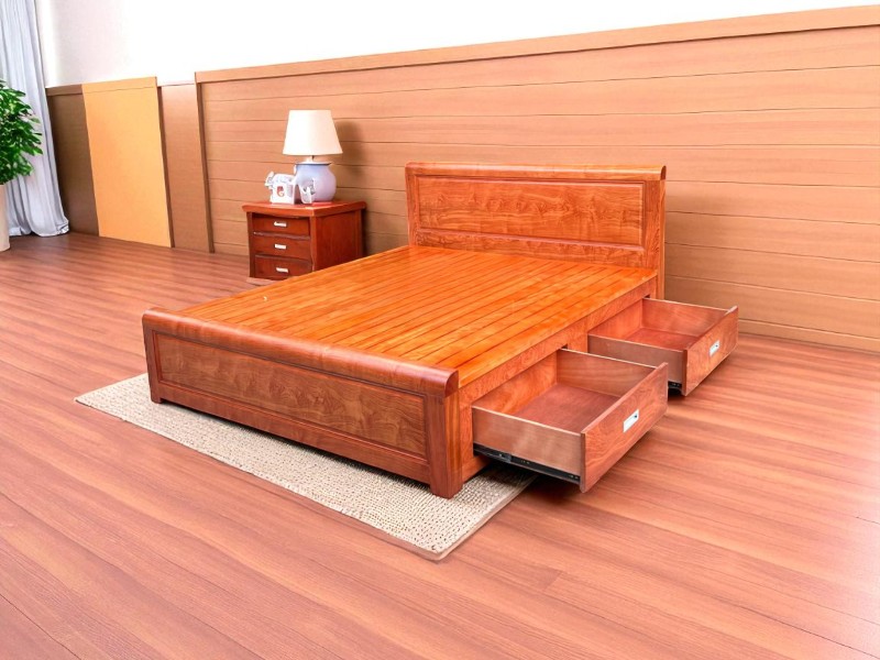Giường gỗ tự nhiên