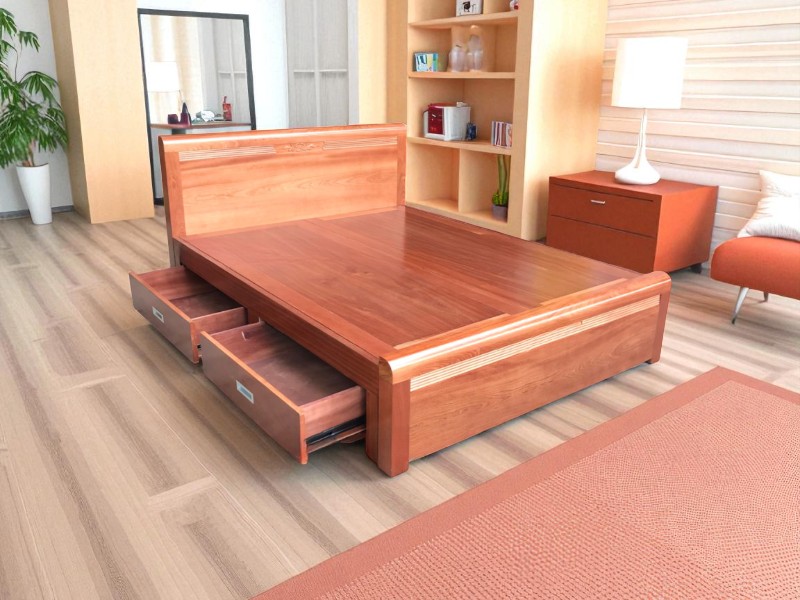 Giường gỗ tự nhiên