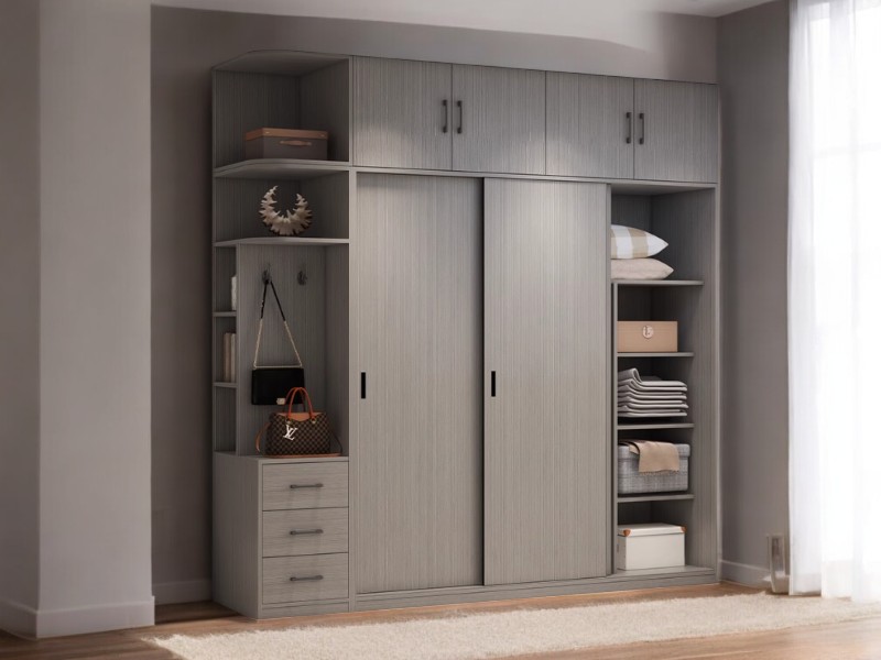 Tủ quần áo cửa lùa mẫu hiện đại đẹp bền cho nhà nhỏ 2025 19 Tủ cửa lùa gỗ