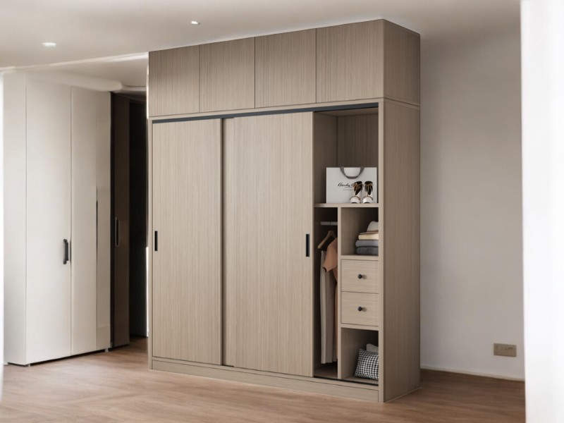 Tủ quần áo cửa lùa mẫu hiện đại đẹp bền cho nhà nhỏ 2025 27 tủ quần áo tiết kiệm diện tích