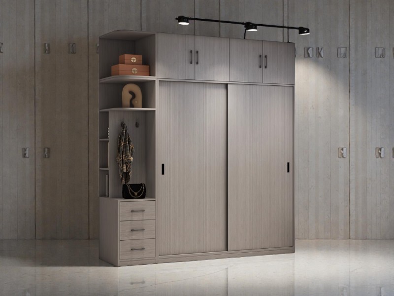 Tủ quần áo gia đình: Hướng dẫn toàn diện để chọn, bố trí và tối ưu hóa không gian 31 Tủ quần áo gia đình hiện đại với cửa trượt gương tiết kiệm không gian phòng ngủ