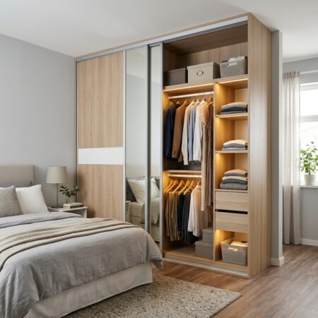 Bảng màu vân gỗ melamine đa dạng cho tủ quần áo hiện đại