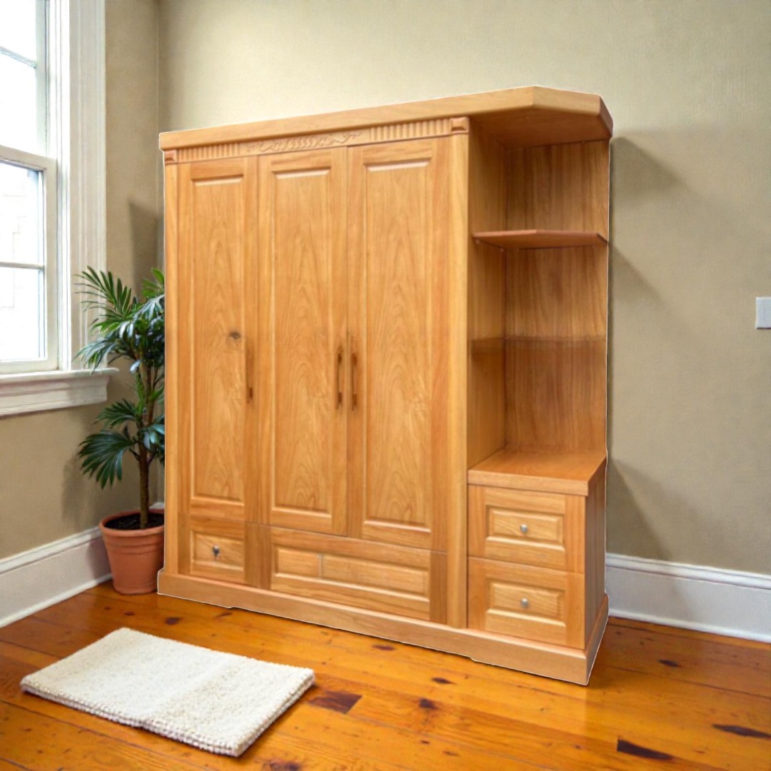 Thiết kế tủ quần áo melamine âm tường kịch trần hiện đại