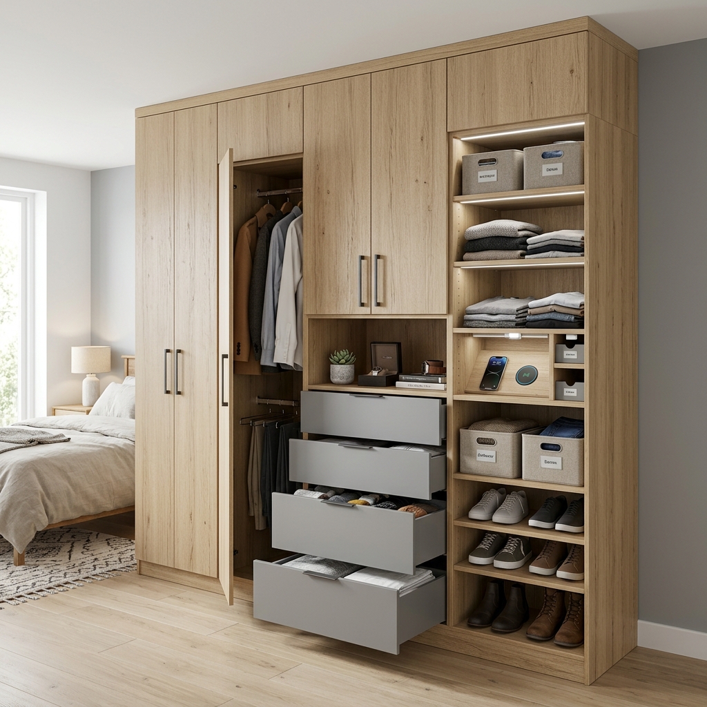 So sánh tủ quần áo melamine và tủ quần áo gỗ tự nhiên