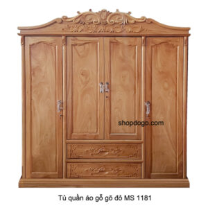 Tủ quần áo gỗ gõ đỏ