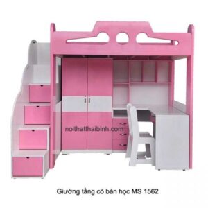 Giường tầng có bàn học cho bé