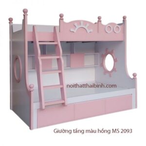 Giường tầng màu hồng