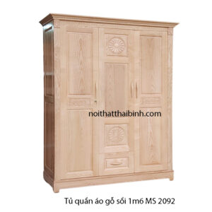 Tủ quần áo gỗ sồi 1m6
