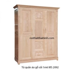 Tủ quần áo gỗ sồi 1m6