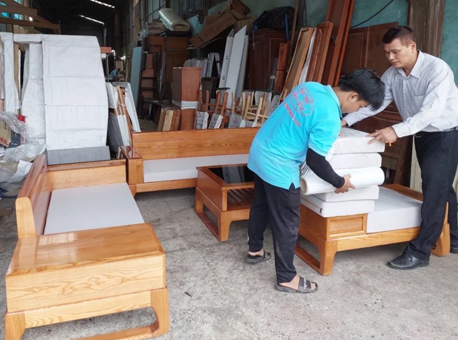 Bộ sa lông gỗ phòng khách