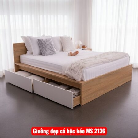 Giường đẹp có hộc kéo