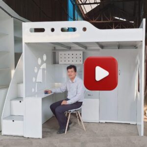 Giường tầng kết hợp tủ quần áo và bàn học
