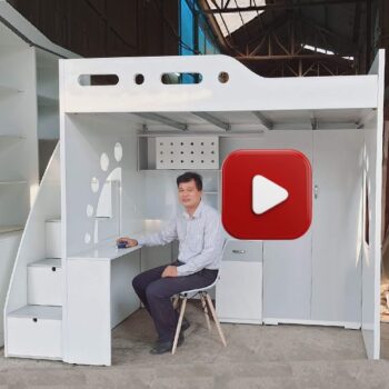 Giường tầng kết hợp tủ quần áo và bàn học