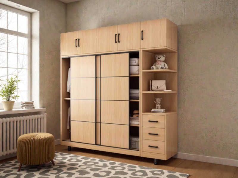 Tủ áo cửa lùa hiện đại tiết kiệm không gian cho chung cư