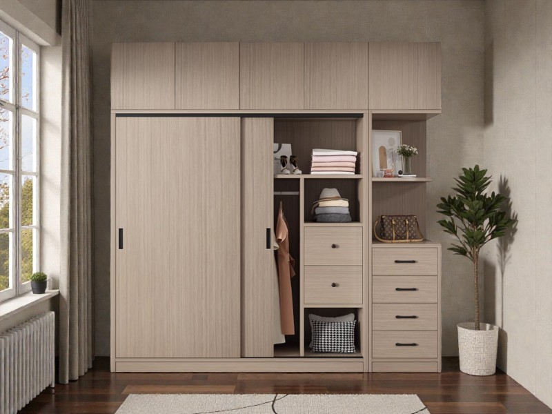 Tủ áo gỗ tự nhiên cao cấp 4 cánh sang trọng cho phòng ngủ