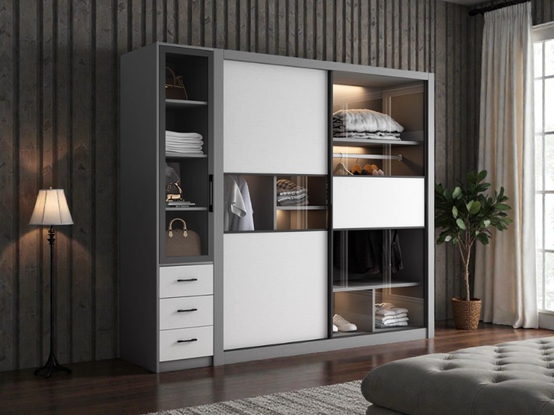 Tủ áo gỗ tự nhiên cao cấp 4 cánh sang trọng cho phòng ngủ