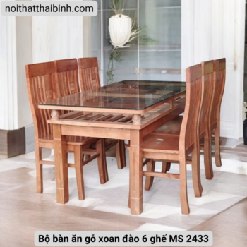 Bộ bàn ăn gỗ xoan đào 6 ghế