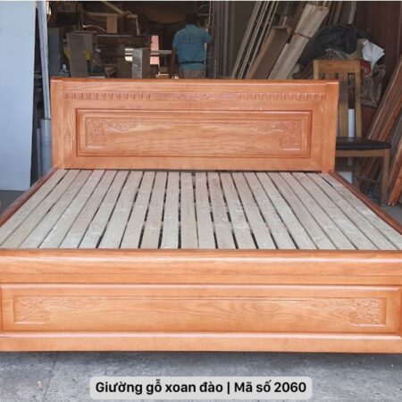 Giường gỗ xoan đào tự nhiên MS 2060 9 Giường gỗ xoan đào tự nhiên MS 2060