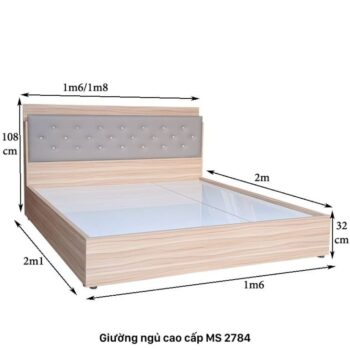 Mẫu giường ngủ đẹp đơn giản MS 2784 9 Mẫu giường ngủ đẹp