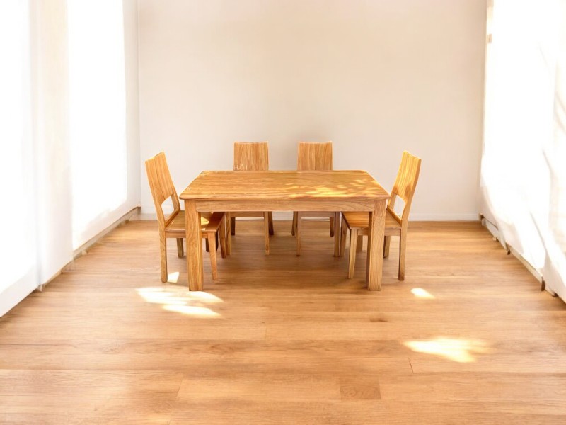 5 mẫu bàn ăn bằng gỗ tự nhiên đẹp cho không gian nhỏ 13 Bộ bàn ăn 6 ghế gỗ tự nhiên