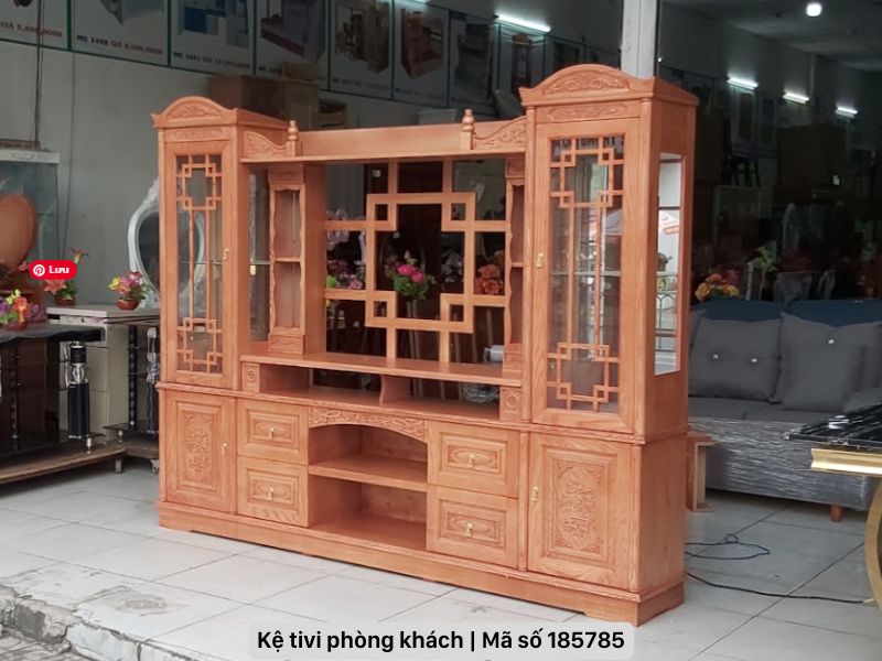 Kệ tivi phòng khách bằng gỗ hiện đại