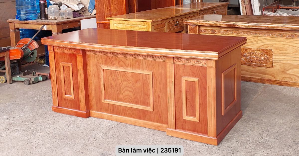 Mẫu bàn làm việc gỗ tự nhiên đẹp