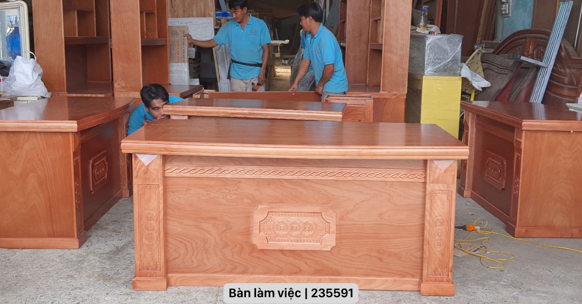 Mẫu bàn làm việc gỗ tự nhiên đẹp