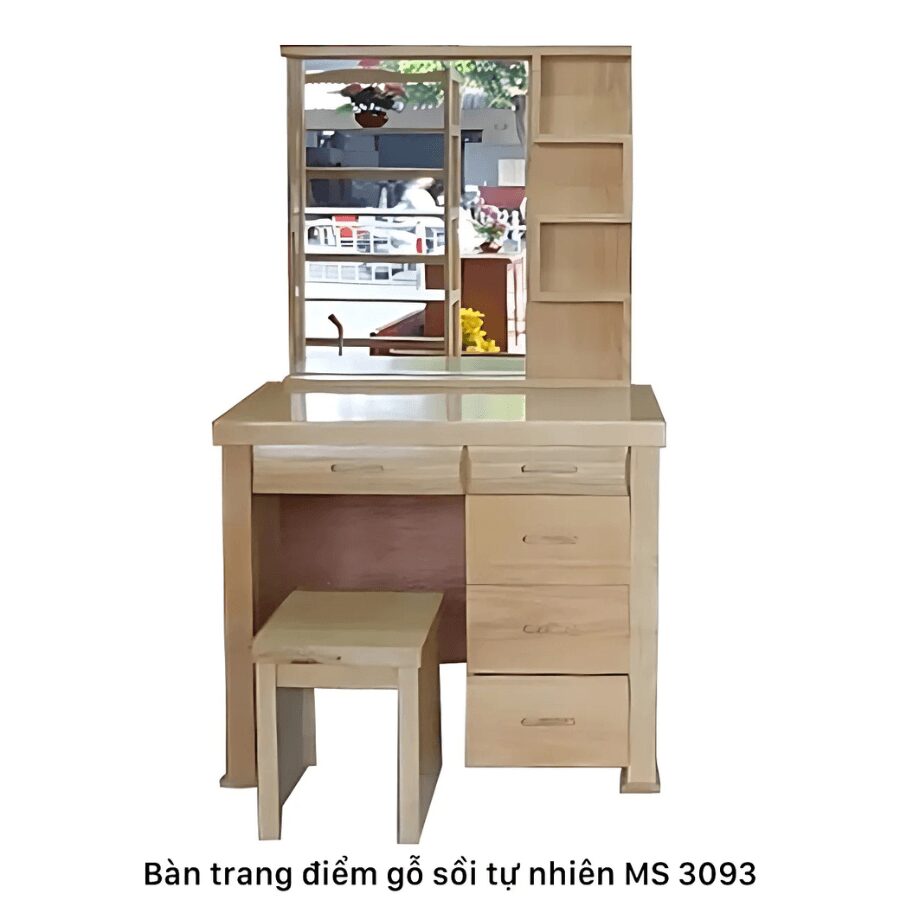 5 mẫu bàn trang điểm nhỏ gọn cho phòng ngủ hiện đại 6 Bàn trang điểm gỗ sồi tự nhiên