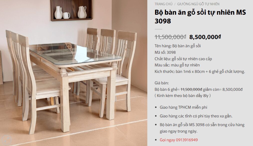 Bộ bàn ăn gia đình 6 ghế Bộ bàn ăn gia đình 6 ghế