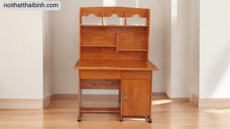 Mẫu bàn học sinh có giá sách bằng gỗ Mẫu bàn học sinh có giá sách bằng gỗ