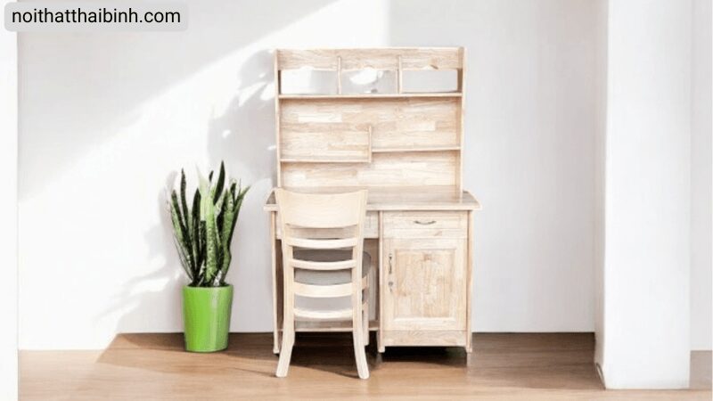 Mẫu bàn học sinh có giá sách bằng gỗ Mẫu bàn học sinh có giá sách bằng gỗ