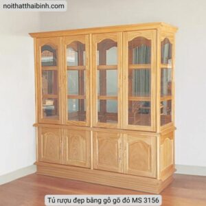 Tủ rượu đẹp bằng gỗ gõ đỏ MS 3156
