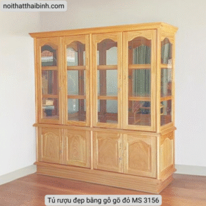 Tủ rượu đẹp bằng gỗ gõ đỏ MS 3156