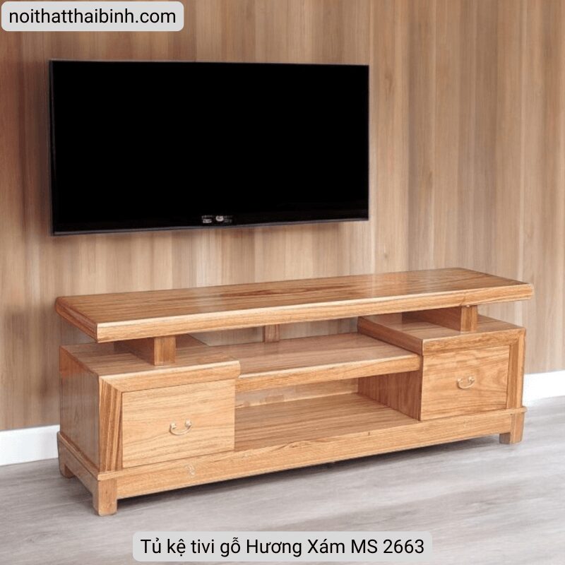Tủ kệ tivi gỗ Hương Xám MS 2663 1 Tủ kệ tivi gỗ Hương Xám MS 2663