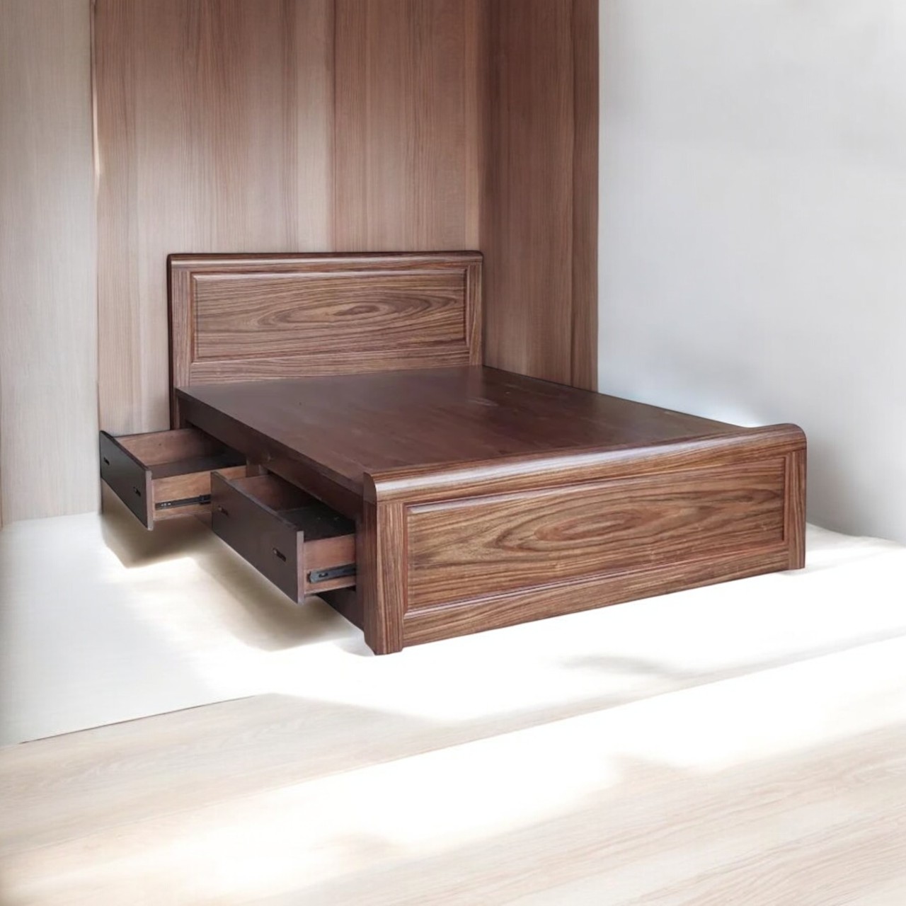 3 cách trang trí giường gỗ tạo không gian 3 3 cách trang trí giường gỗ tạo không gian