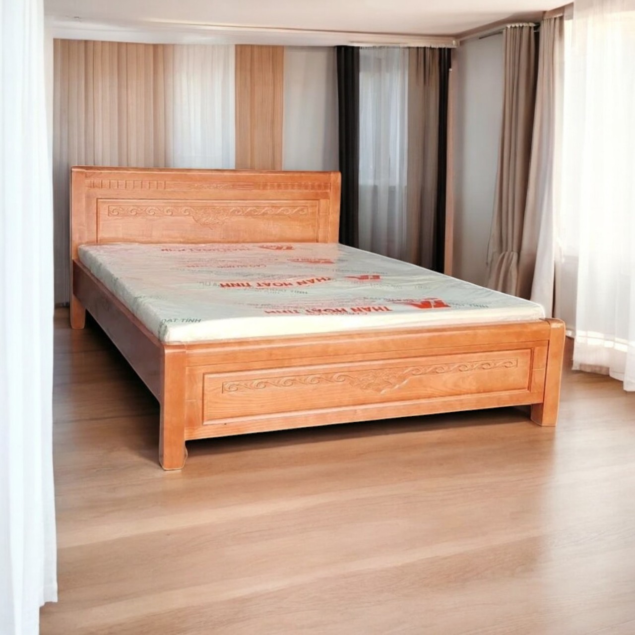 3 cách trang trí giường gỗ tạo không gian 2 3 cách trang trí giường gỗ tạo không gian