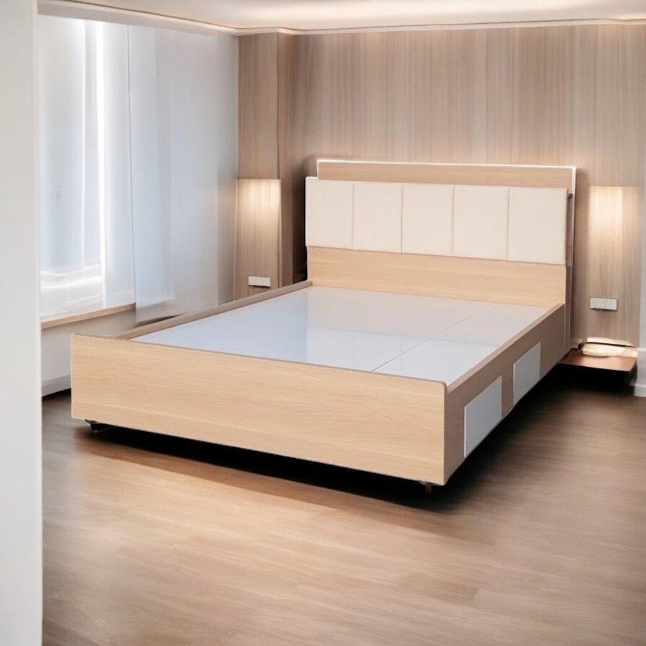 3 cách trang trí giường gỗ tạo không gian 5 3 cách trang trí giường gỗ tạo không gian