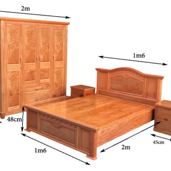 Bộ giường tủ gỗ đinh hương MS 3206