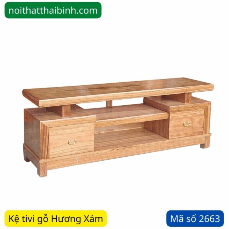 Tủ kệ tivi gỗ Hương Xám MS 2663 - Ảnh 3