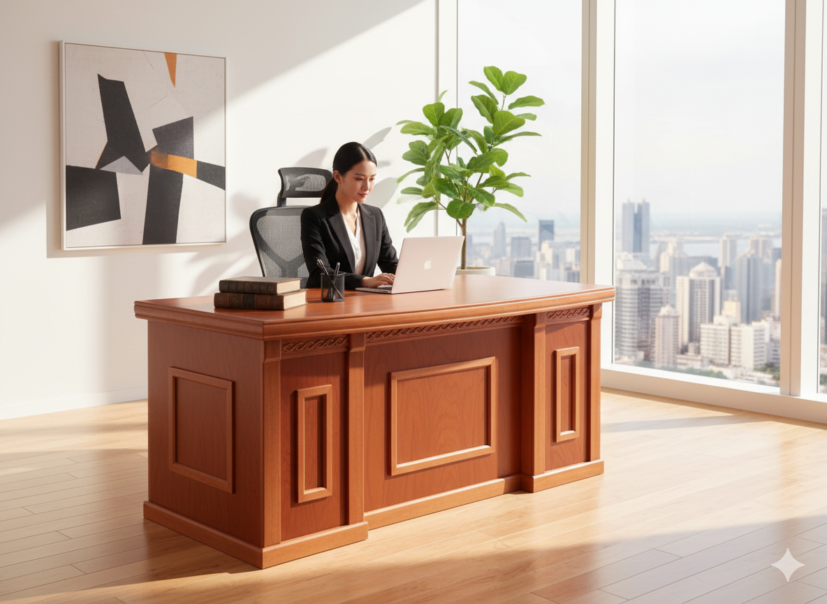 Bàn giám đốc gỗ xoan đào