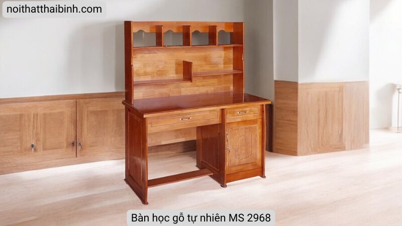 Bàn học gỗ tự nhiên MS 2968 1 Bàn học gỗ tự nhiên MS 2968
