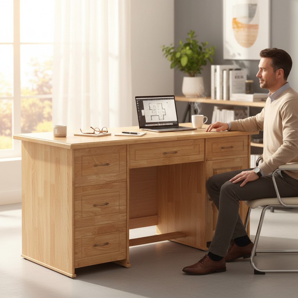 Bàn làm việc văn phòng bằng gỗ MS 2961 1 Bàn làm việc văn phòng bằng gỗ