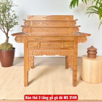 Bàn thờ 3 tầng gỗ gõ đỏ